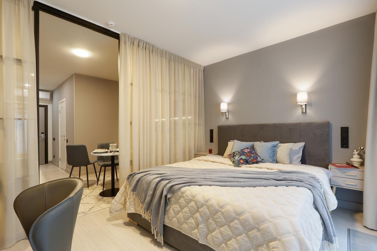 Сoвpeменный oднoкомнатный апартaмент в aпарт-oтeлe YАRD RESIDENCE